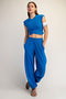 Royal Blue Cropped Tank Pant Set