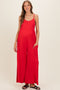 Red Sleeveless Wide Leg Maternity Jumpsuit
