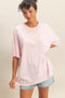 Soft Pink Oversized Mineral Wash T-Shirt