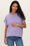 Dusty Purple Mineral Wash Boxy Fit Maternity T-Shirt