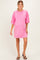 Hot Pink Mineral Wash French Terry Knit Maternity T-Shirt Dress