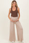 Ash Mocha Smocked Waist Wide Leg Maternity Pants