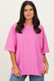 Candy Pink Cotton Oversized Tee