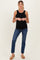 Dark Blue Slim Fit Raw Hem Maternity Jeans