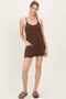 Brown Racerback Romper Dress