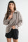 Taupe Sunfade Cotton Collared Long Sleeve Top