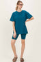 Teal Biker Shorts Set