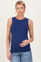 Navy Ribbed High Neck Maternity Tank Top