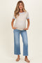 Blue Medium Wash Cropped Wide Leg Maternity Jeans