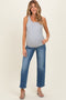 Blue Medium Wash Ankle Straight leg Maternity Jeans