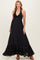 Black Halter Neck Smocked Maternity Maxi Dress