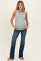 Navy Frayed Hem Maternity Bootcut Jeans