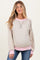 Cream Contrast Band Exposed Seam Maternity Pullover