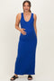 Royal Sleeveless Ribbed Maternity Maxi Dress