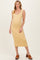 Yellow Sleek Floral Jacquard Bodycon Maternity Midi Dress