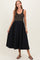Black Striped Contrast Knit Sleeveless Maternity Maxi