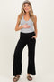 Black Ankle Wide Leg Maternity Pants
