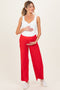 Red Ankle Wide Leg Maternity Pants