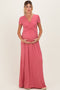 PinkBlush Mauve Draped Maternity/Nursing Maxi Dress