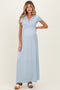 PinkBlush Light Blue Draped Maternity/Nursing Maxi Dress
