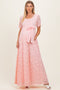 Light Pink Lace Sash Tie Maternity Gown