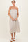 Sand Beige Woven Crinkle Flounce Strapless Maternity Maxi Dress