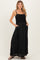 Black Textured Smocked Maternity Maxi Dress