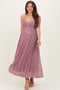 Mauve Criss-Cross Back Mesh Maternity Dress