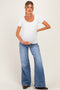 Medium Wash Maternity Wide Leg Jeans