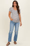 Light Blue Straight Leg Maternity Jeans