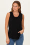 Black Double Layer Nursing Tank Top