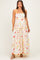 Yellow Daffodil Creme Floral Scalloped Contrast Maternity Maxi Dress