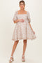 Taupe Contrast Binded Floral Maternity Mini Dress
