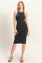 Black Ribbed Sleeveless Dress