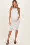 Ivory Ribbed Sleeveless Maternity Dress