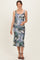 Grey Mesh Floral Sleeveless Maternity Midi Dress