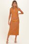 Red Striped Halter Maternity Maxi Dress