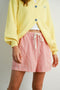 Red Striped Drawstring Shorts