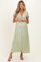Sage Satin Lace Detail Maternity Maxi Dress