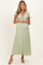 Sage Satin Lace Detail Maternity Maxi Dress