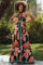 Black Floral Halter Maternity Maxi Dress