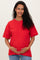 Red Vintage Wash Raw Edge Pocket Maternity T-Shirt