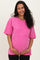Fuchsia Vintage Wash Raw Edge Pocket Maternity T-Shirt