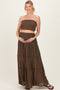 Chocolate Smocked Tube Top Tiered Skirt Maternity Set
