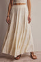 Cream Tiered Maxi Skirt