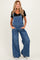 Denim Blue Wide-Leg Maternity Overalls