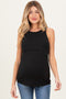 Black Sleeveless Maternity Nursing Tank Top