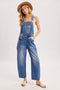 Medium Wash Denim Barrel Overalls