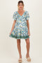 Ivory V Neck Smocked Bodice Short Sleeve Maternity Dress