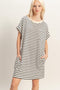 Black Striped T-Shirt Mini Dress